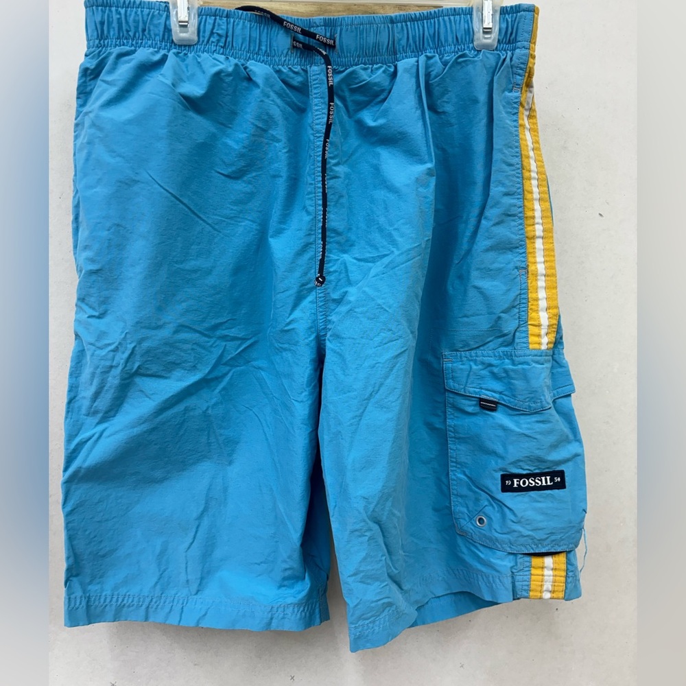 Fossil brand lined swim trunks elastic waist 34”X10.5”